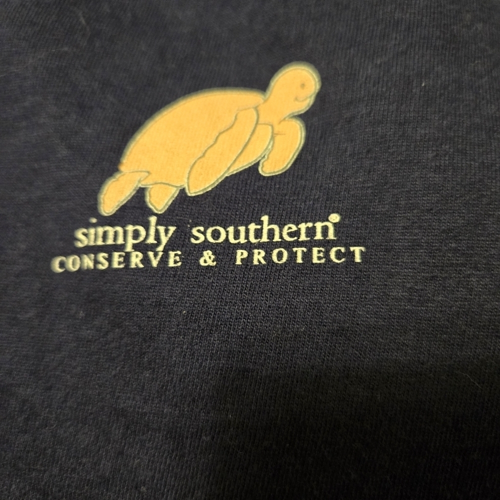 Simply Southern Turtle Conserve and Protect Navy Blue Long Sleeve Shirt Size S - Picture 5 of 5